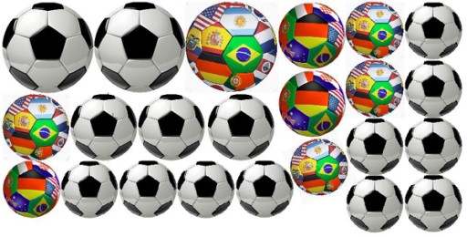 Samolepky na stenu pre deti FUTBALOVÉ LOPTY 23 ks
