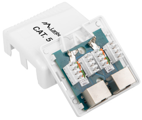 Lanberg nástenná zásuvka 2x RJ-45 Kat. 5E FTP