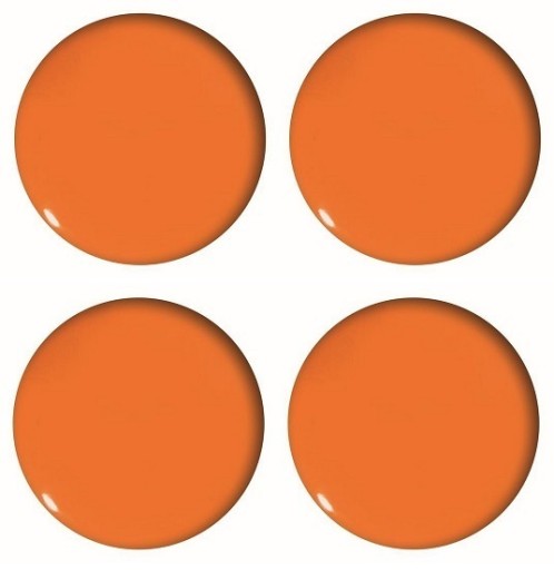 Okrúhle kancelárske magnety - ORANŽOVÉ 40mm, 4 kusy