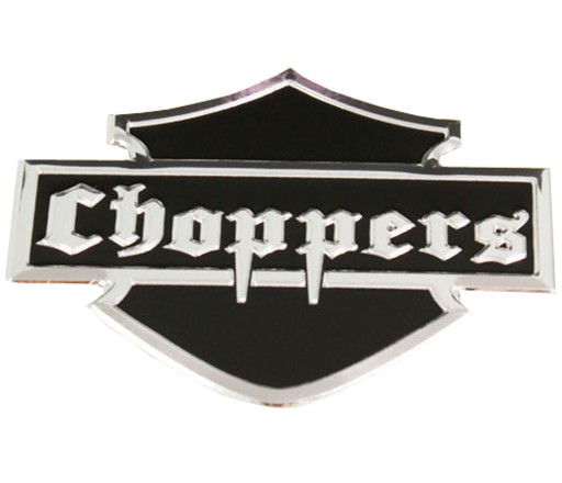 ALU NÁLEPKA ZNAK MOTOCYKEL CHOPPER CHROM
