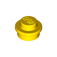 LEGO Okrúhly tanier 1x1 žltý 614124 4073 - 4 ks
