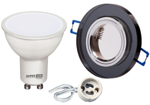 Sada svietidla LED GU10 5W BZ + halogénové SKLO