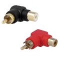 Adaptér RCA zástrčka/zásuvka, uholník, 2 ks (1100A)