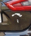 Nálepka na biele auto výsadkára