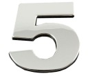 ZNAK NÁLEPKY CHROME 3D LIST PÍSMENO LIST ČÍSLO 5