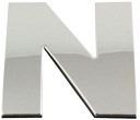NÁLEPKA ZNAK CHROME 3D ČÍSLO PÍSMENO PÍSMENO PÍSMENO N