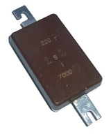 SĽUDOVÝ KONDENZÁTOR Strieborná Mica KSO-13 220pF 7000V