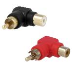 Adaptér RCA zástrčka/zásuvka, uholník, 2 ks (1100A)