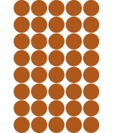 Medené kruhové bodkové nálepky 5cm 40ks