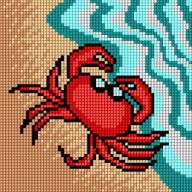 Plátno s potlačou na krížikový steh 15x15 krab