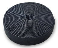 Pás na suchý zips, organizér na káble, čierny, 3 m