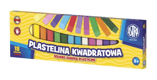 Štvorcová plastelína Astra 18 farieb