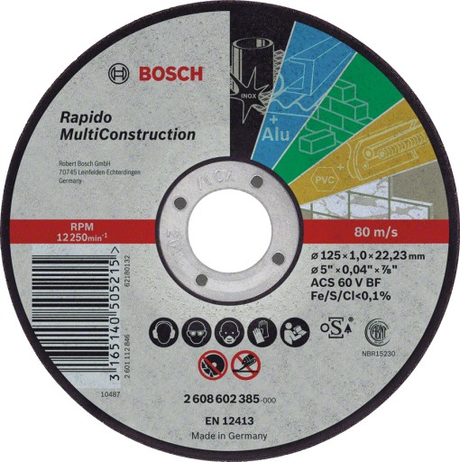 BOSCH 2608602385 MULTIKONŠTRUKČNÝ DISK 125X1