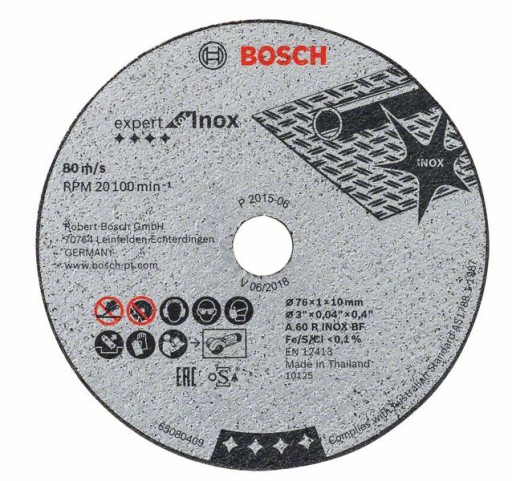 BOSCH KORUNDOVÝ DISK GWS 10,8 12 76/1,0 mm INOX