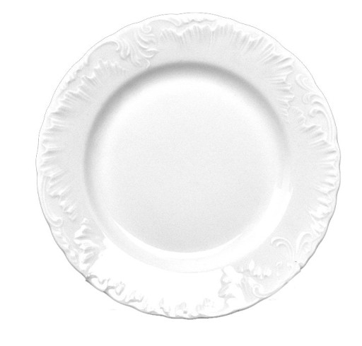 Dezertný tanier 21 cm Maria Rokoko biely 0001 Ćmielów