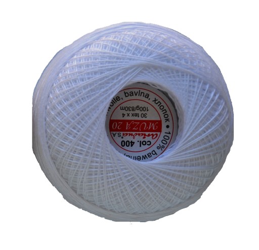 Cordonka MUZA 20 ARIADNA 30*4 - 830m biela alebo ecru