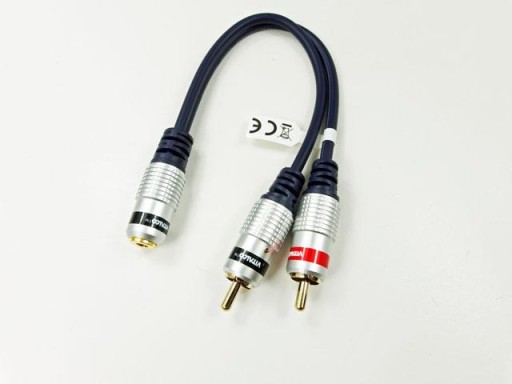 adaptér 2 RCA zástrčky / 3,5 mm mini jack zásuvka