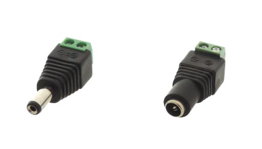 ZÁSUVKA LED PÁSU + ZÁSTRČKA DC S SVORKAMI KOMPLET