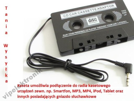 AUX KAZETOVÝ ADAPTÉR - 3,5mm jack pre MP3 RÁDIO