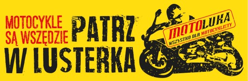 Nálepka nalepená na aute POZRITE SA DO ZRKADIEL MOTOCYKLOV