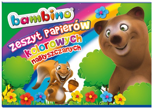 Bambino lesklý farebný papier, A4, 10 listov