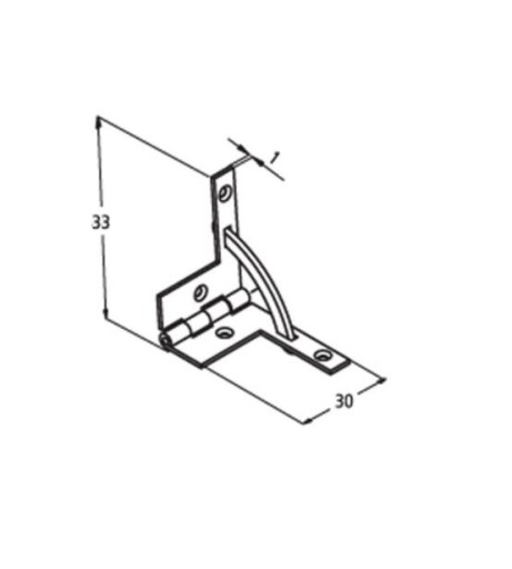 Záves dvierok škatule s niklovou zarážkou
