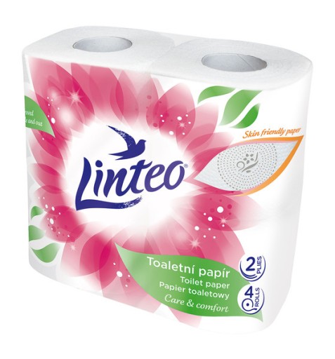 LINTEO biely toaletný papier, 2 vrstvy, 4 rolky