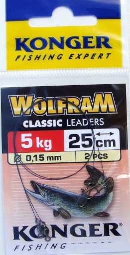 Konger Tungsten Leaders 25cm/5kg (2 ks.)