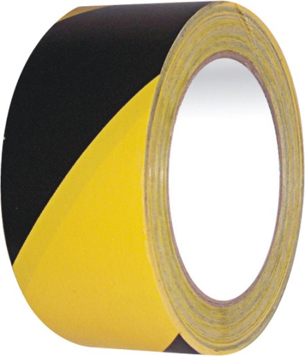 ŽLTÁ ČIERNA VÝSTRAŽNÁ PÁSKA 50 mm x 33 m OHS PRE ČIARU SAMOLEPIACI
