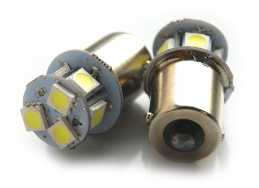 Led 8 SMD 5050 P21W BA15S R5W R10W studená 12V