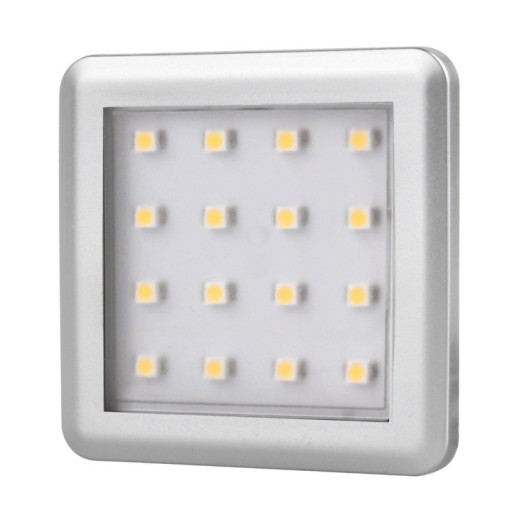 LED SQUARE 2 SVIETIDLÁ strieborná 1,5W 12VDC studená