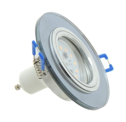 OSVETLENIE ČIERNE SKLO LAMPA + GU10 LED 5W ALU