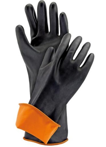 Gumové pracovné rukavice RINDUSTRIAL-R, veľkosť 11, dĺžka 35 cm Hrubá štruktúra