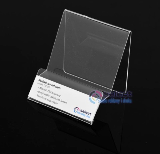 Stojan na TELEFÓN S POPISOM PLEXI 10 cm