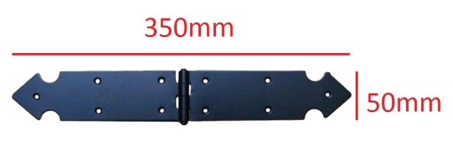 Poľský dekoračný stavebný pánt 350x50x2,3mm čierny