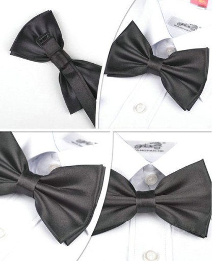 Pánsky hladký DVOJITÝ MOTÝLIK do obleku, nastaviteľný, ELEGANTNÝ ČIERNY