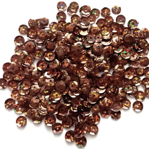 BROKE SEQUINS obrúčky 6mm 5g HNEDÝ LASER