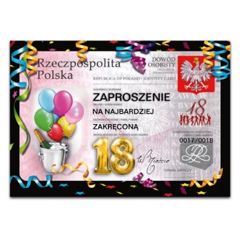 Pozvánky k 18. narodeninám ID 2 kusy
