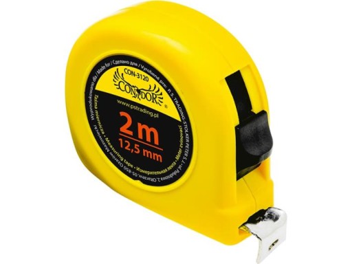ROLOVACÍ MERAČ MERACÍ PÁSKA S BLOKOM. 2m x 12,5 mm