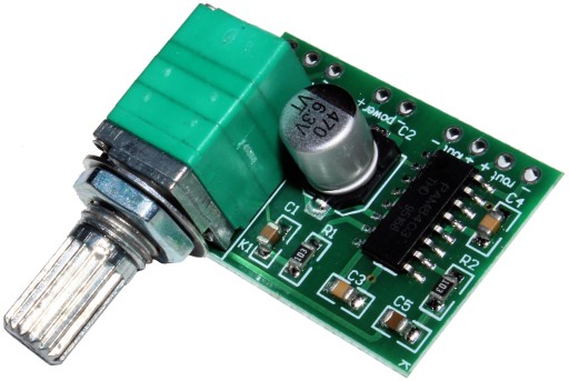 AUDIO ZOSILŇOVAČ 2X3W PAM8403 S POTENCIOMETROM