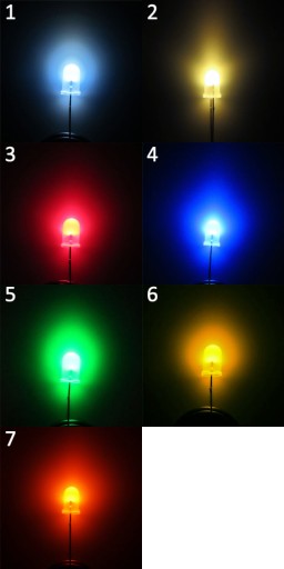 BIELE A FAREBNÉ LED 5mm 100 KS dióda