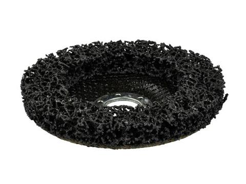 KOVOVÝ BRÚSNY KOTÚČ NETKANÁ LÁTKA NA ODSTRAŇOVANIE HRDZE ČERNÉ VLASY 125MM