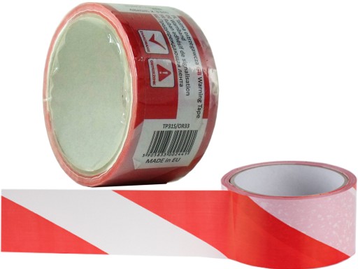 VÝSTRAŽNÁ PÁSKA BIELA ČERVENÁ 48X33M EUROTAPE