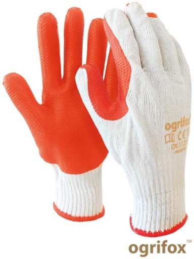 Veľmi pevné a odolné dlažobné pracovné rukavice ORANGINA DO POLBRUKU 10