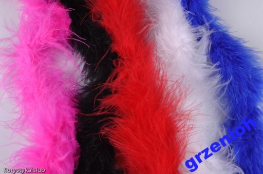 Šatka z peria marabu, priemer cca 5-7cm x 1 meter, na výber 3 farby