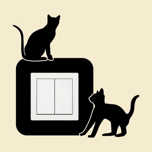 NÁLEPKA pod kontaktnú zásuvku SWITCH CAT do detskej izby
