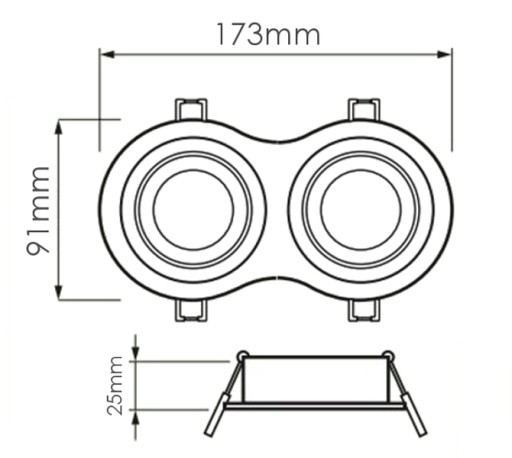 POHYBLIVÉ dvojité stropné svietidlo pre LED 230V GU10
