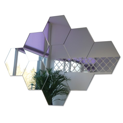 Moderné dekoračné akrylátové zrkadlo HEXAGON 3mm