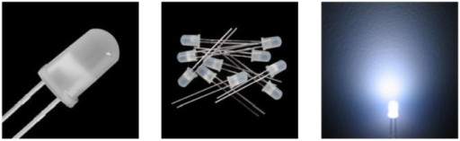 BIELE A FAREBNÉ LED 5mm 100 KS dióda