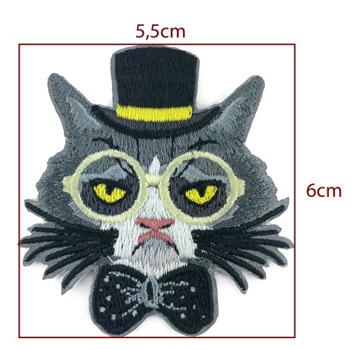 Nášivka CAT TERMO, nažehľovacia mačacia tvár, 6 cm